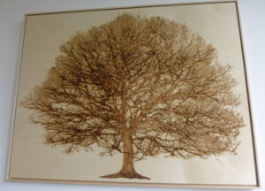 Photograph of a piece of art depicting a tree by Thomas Perceval